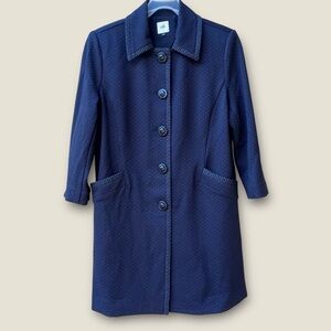 Cabi navy blue knit carriage long jacket